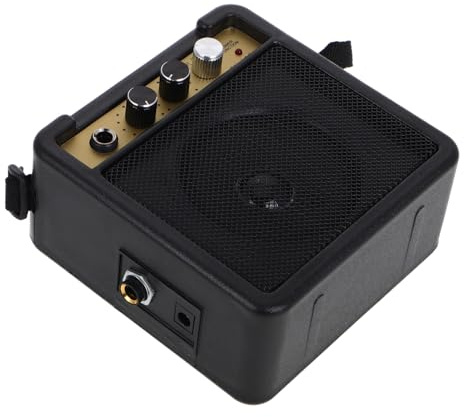 Vaguelly 5w Mini Electric Guitar Amplifier with Versatile Connectivity and Compact Portable Design, Small Amp Speaker for Practice and Performance, Plastic and Metal Construction, Black