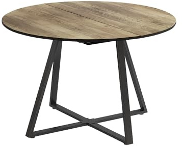 Vicco Esstisch Loyd, Eiche rustikal/Schwarz, 120-160 x 120 cm | ausziehbar, mit Auszugsfunktion für flexible Tischgrößenanpassung