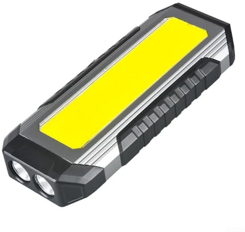 Torcia elettrica magnetica ricaricabile, 16,4 * 6,8 * 2,3 centimetri multifunzionale LED luce di lavoro con ricarica USB Base magnetica Cob Forte