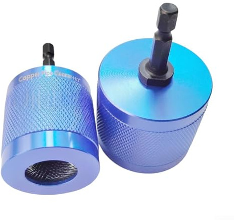 Lot de 2 brosses de nettoyage pour tuyau, 1,27 cm et 1,9 cm, brosse de nettoyage pour tube de perceuse en métal avec tige hexagonale de 6,35 mm pour nettoyer les taches de rouille et la peinture