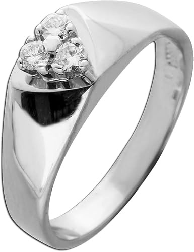 Ch.Abramowicz Brillantring Weißgold 585 14K Brillanten 0.18ct Antikschmuck 18