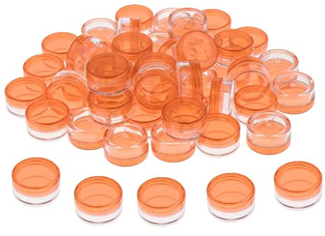 50 x leere runde Make-up-Behälter für Reisen, Creme, Puder, Kosmetikbehälter, Orange, 5 g