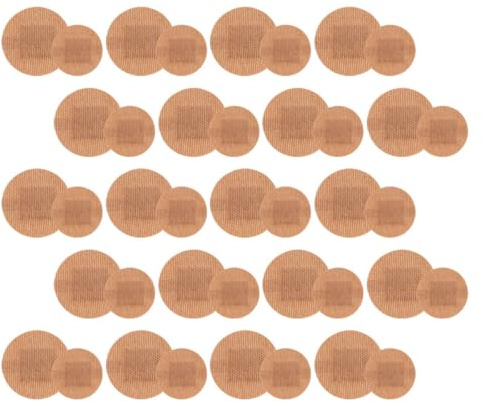 Beavorty 100pcs Flexible Fabric Round Fingertip Bandages 22mm 38mm Breathable Elastic Adhesive Plasters for Finger and Knuckle Wound Protection, Travel First Aid Patch