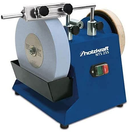 Holzkraft Nass-Schleifsystem NTS 255 (200 W, Abziehpaste, Winkellehre, Schleifvorrichtung, Schleifstein, Abziehscheibe) 5750255, Blau