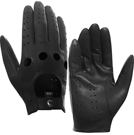 Harssidanzar Conduction handskar för män handskar läder män GM026D, svart, storlek M