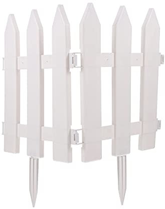 Cabilock Recinzione per Giardino Bianca in Plastica Leggera e Facile da Trasportare, Set da 2 per Aiuole e Cortili con Design Semplice e Raffinato