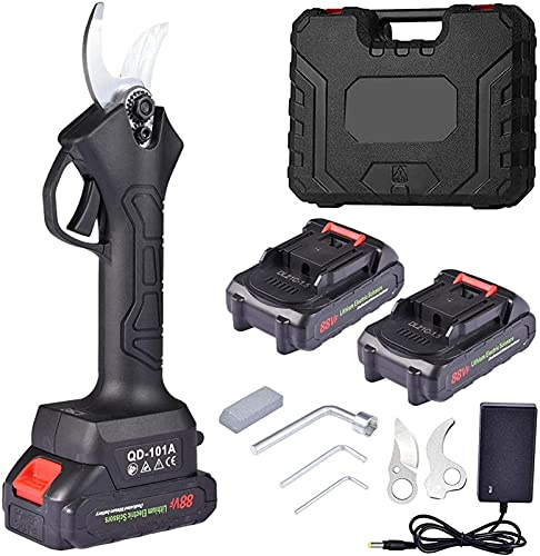 Forbici elettriche professionali,forbici da potatura a batteria 48V,diametro di taglio 30mm pe alberi da giardino e alberi da frutto,forbici elettriche da potatura con 2 batterie ricaricabili e 2 lame