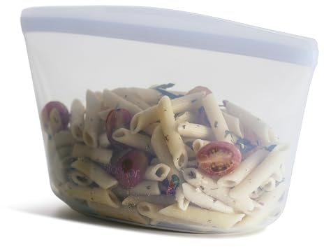 Stasher Silikon Bowl 8 Cup, Gefrierbeutel, Wiederverwendbar,Meal Prep, Klar | Lebensmittelaufbewahrung für kleine Portionen, Snacks, Meal Prep; spülmaschinenfest, BPA-frei, Küche, Kühlschrank.