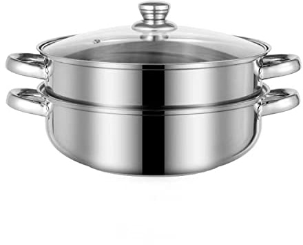 Steamer for Cooking, 5.0 Quarts Stainless Steel Steamer Pot, 2-Tier Food Steam Pots with Lid for Cooking Vegetables, Seafood, Soups, Stews and Pasta, 11 x 6.1 inch