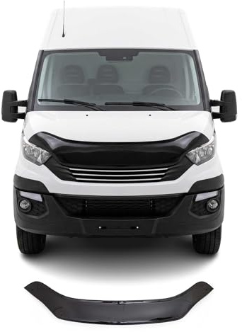 OMAC Motorhaube Deflektor Steinschlagschutz kompatibel mit Iveco Daily 2014-2023 Auto Schwarz 1x