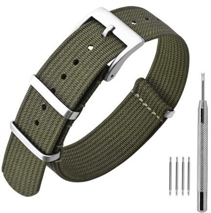 ANNEFIT Nylon Uhrenarmbänder 16mm 18mm 20mm 22mm mit Edelstahl Metall Schließe, Sport Atmungsaktive Ersatzarmband