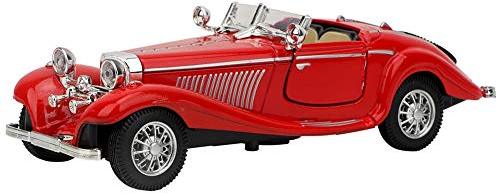 Modèle de Voiture Vintage, Alliage Miniature à Haute Simulation, Décoration de Collection de Cadeaux de Jouets de Voiture avec Lumière Sonore(Rouge)
