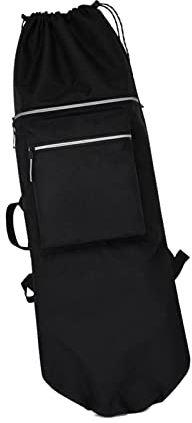 Tragbarer Skateboard-Rucksack, Organizer, faltbar, verstellbare Riemen, wasserdichte Longboard-Tragetasche für Elektro-Skateboard-Teenager, Schwarz