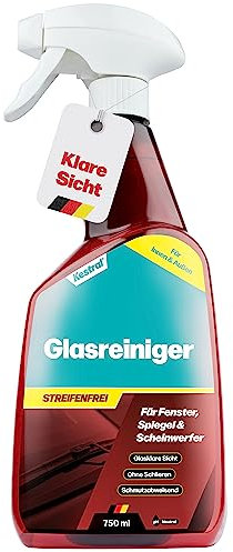 KESTRAL Auto Glasreiniger - Streifenfreie Reinigung ohne Schlieren - Für Innen & Außen - Glasklare Sicht für Fenster, Spiegel & Scheinwerfer - Made in Germany
