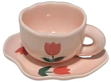 Service à Café Peint à la main le ciel bleu et les nuages ​​blancs tasse à café avec soucoupe en céramique à la main tasse à thé soucoupe ensemble cadeau mignon for elle Porcelaine Anglaise ( Size : 2