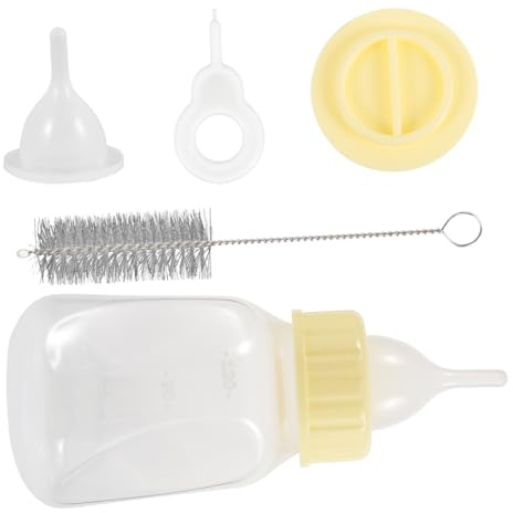 Ipetboom Pet Nursing Bottle Kit 120ml Reusable Small Cat and Puppy Milk Feeder Sturdy Feeding Set for Newborns and Household Pets