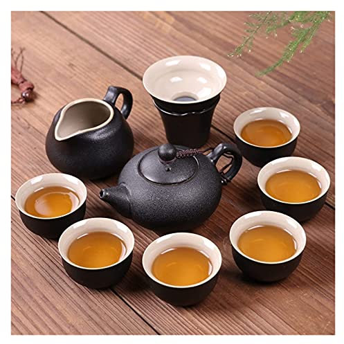 NZpost Tea Set Teapot Teacups Crockery Ceramic Teapot Kettles Tea Cups Porcelain Kung Fu Tea Set (Light Yellow)
