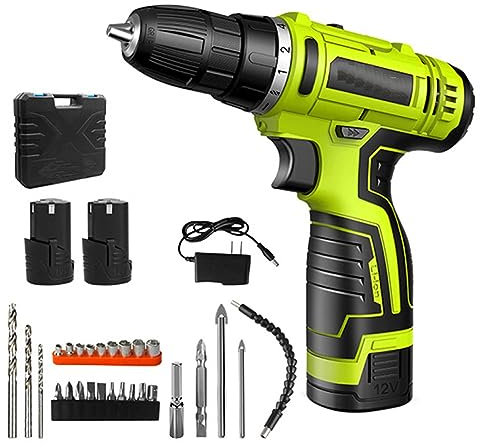 Potente taladro inalámbrico de 12 V, velocidad ajustable, 1600 rpm, mini taladro eléctrico de precisión para proyectos domésticos, destornillador de impacto y destornillador, herramientas eléctricas