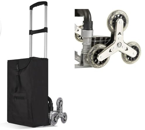 Hmtbet Carrello Portaspesa, 2 en 1 Pieghevole Carrello Spesa & Carrello a Mano, Pieghevole, Grande, con Ruote girevoli Anteriori, Borsa Impermeabile Rimovibile, Telaio in Lega di Alluminio,A2