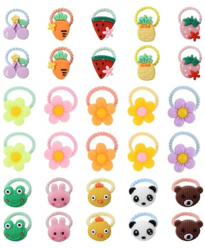 Zeayebsr 30 pcs élastiques à Cheveux pour bébé élastiques à Cheveux Tournesol colorés nœuds à Cheveux avec support de Queue de Cheval Doux sans Couture pour，elastique cheveux fille，chouchou cheveux