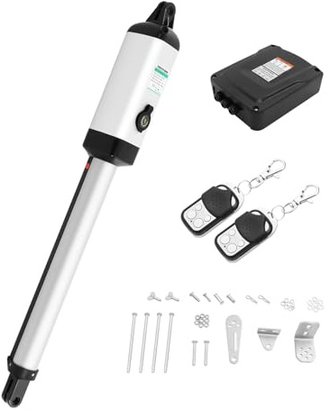LKHDONG Elektrischer Torantrieb Toröffner Flügeltor Automatischer Flügeltorantrieb 1 Flügel 55W Drehtorantrieb für Max. 5,5 m oder 300kg pro Flügel mit 2 Fernbedienungen