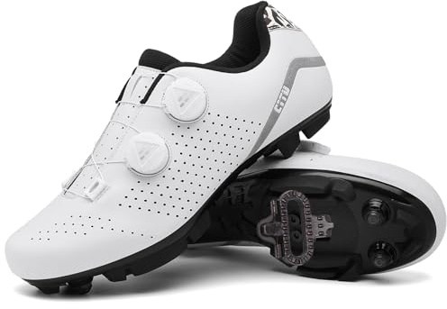 PENXZT MTB Radsportschuhe Herren Kompatibel Mit SPD 2 Schrauben Mit Cleats Fahrradschuhe Damen Mountainbike Schuhe Biking Draussen