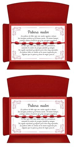 arana's® - Braccialetto sette nodi rosso originale - 7 chakra amuleto per la buona sorte - Contro il malocchio - Filo rosso protezione energia negativa - Donna uomo bambini coppia amici, Desde 11 cm a