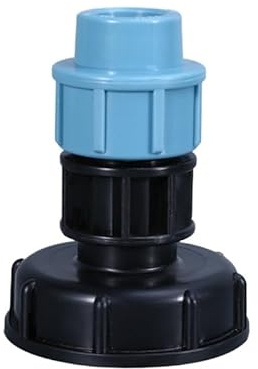 Casetlong Adaptador de Tanque IBC de 1 Pieza, Rosca Gruesa de 1'', 3/4'' y 1/2'', Codo de Salida Recta, Adaptador de Manguera for jardín y hogar.(32mm)
