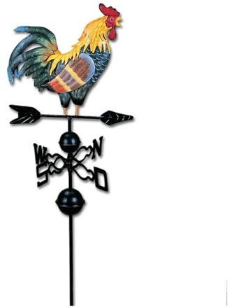 QAUUCP Router Armadio Banderuola segnavento in Metallo da 37 Pollici for Decorazioni da Giardino, Stile Fattoria, con Ornamento a Forma di Gallo.