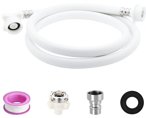 1.5 Meter Portable Washing Machine Drain Hose with Quick Connect, Universal Water Discharge Pipe Extension Kit, Flexible Replacement Hose for Compact and Standard Washers, Leak-Proof Design