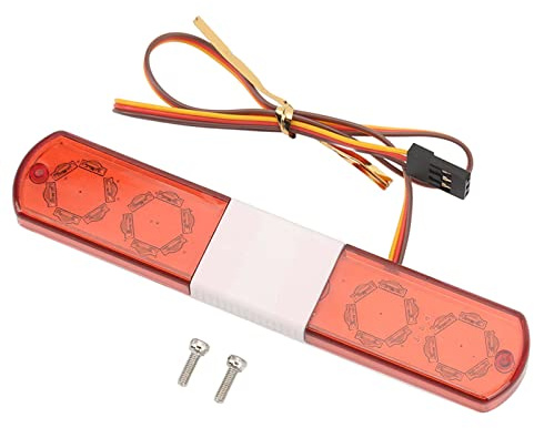Hapivida Luci LED Polizia per Auto RC, 4 Modalità Strobe Lampeggio Rapido Lento Alternato, Alimentazione a Ricevitore, Design Realistico per Modellini 1/8 1/10 Radiocomandati (Rosso)
