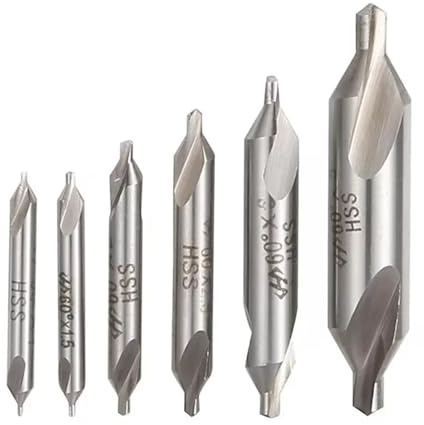 Punte da trapano HSS per tornio e fresatrice, Set di punte svasate angolari da 60 gradi, varie dimensioni(6pcs 2.0-6.0mm)