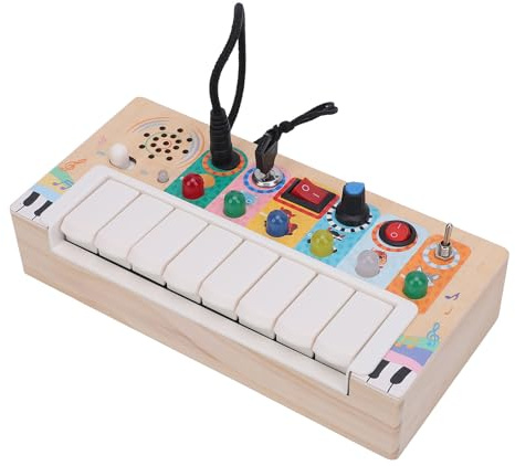 Sxhlseller Atractivo Tablero de Piano Electrónico de Madera Multifuncional, Juguete para Niños Pequeños, Tiempo de Juego Diario