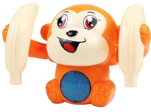 Roll & Glow Monkey Crawling Baby Toy with Lights and Sounds for 6 Months and Up Infant Toddler Play - Monkey Toy Light Bright