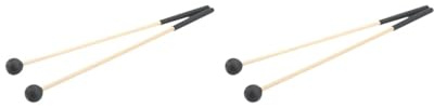 2 set med 2 st träklubbor trähandtag slagverkspinnar för glockenspiel klockspel