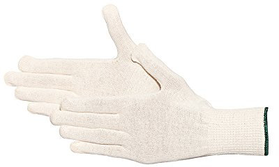 JAH Baumwoll‑Strickhandschuh natur nahtlos – dehnbar & beidseitig tragbar – für Verpackung, Wareneingang & Handling