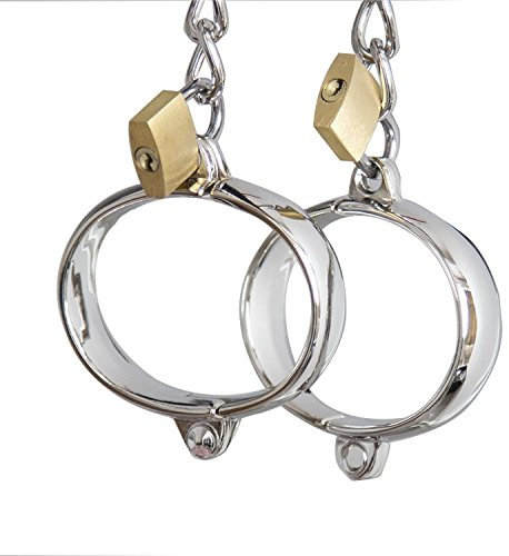 Ein Paar delstahl Restraint Handschellen BDSM für Frauen Männer Bondage Fesseln Handfesseln(7 * 5CM)