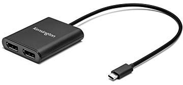 Kensington Video Adapter - USB-C to Dual DisplayPort 1.2 Video Adapter Supports up to Two 4K Ultra HD Monitors (K38280WW)