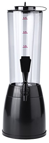 Dispensador de cerveza, 2.5L Torre de cerveza portátil Máquina de cerveza Dispensador de bebidas Dispensador de cerveza Tubo de hielo para cerveza, alcohol, agua, jugo(negro)