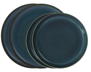 like. by Villeroy & Boch Crafted Denim Teller-Set, 4 tlg., für 2 Personen, blau