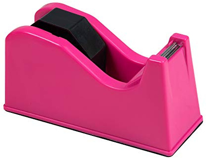 IHOMECOOKER Desktop Tape Dispenser Adhesive Roll Holder (Fits 1 & 3 Core) with Weighted Nonskid Rose red