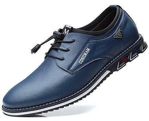 COSIDRAM Mens Casual Shoes Loafers Moccasins Walking Formal Shoes Business Dress Fashion Blue 9