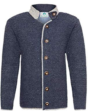Isar-Trachten Giacca da bambino in maglia blu jeans grigio jeans 176 cm
