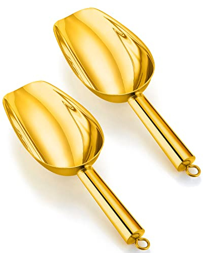 HaWare Lot de 2 pelles à glace en acier inoxydable - Doré