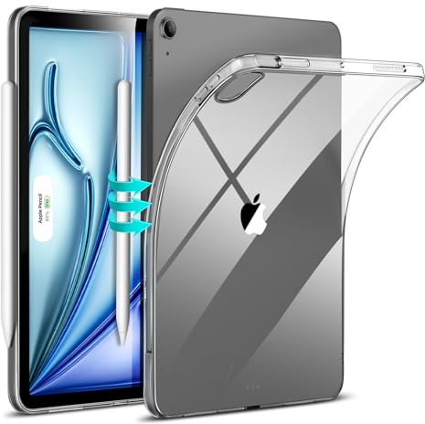 ESR för iPad Air 11 tum M2-fodral, iPad Air 6/5/4-fodral (2024/2022/2020) 10,9 tums fodral, tunt och lätt, gulningsbeständigt, klart skal, stöder Pencil Pro/USB-C, Zero-serien, klart