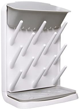 Ubbi Vertical Baby Bottle Drying Rack, Space Saving Countertop Standing Dish Holder, Feeding Accessory, Grey, Large