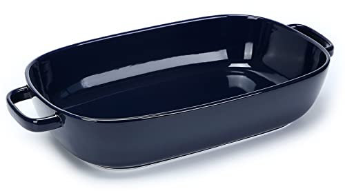 6 Quart Large Rectangular Baking Dish, 16x11 Inches Ceramic Baking Pan Casserole Dish for Cooking,Kitchen and Daily Use, Safe for Oven Microwave Refrigerator Disinfection Cabinet and Dishwasher,Blue