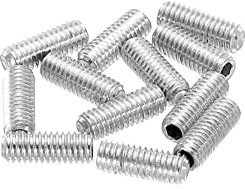 sourcing map 12 Stück Gitarrenbrücke Sattel Höhenverstellung Schrauben Metrisch M3x8 Silber für E Gitarren Brücke