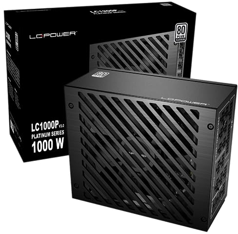 LC-POWER LC1000P V3.0 1000W Gaming Alimentatore modulare, certificato 80+ Platinum e CE/TÜV, ventola 135 mm, compatibile ATX 3.0 e PCIE 5.0