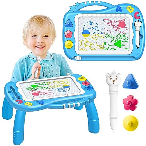 Zaubertafel, Magnetische Maltafel für Kinder ab 2-3 Jahre - Lernspielzeug und Geschenk für Jungen zur Einschulung und Weihnachten - Magnettafel Kinderspielzeug